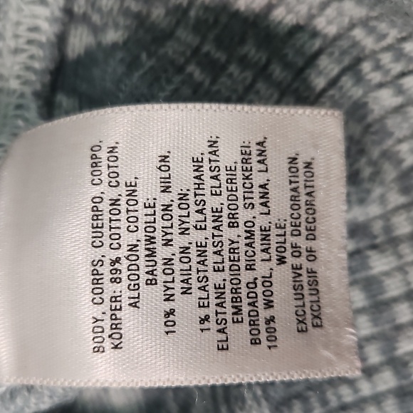 Anthro HWR Monogram Fringe Teal Green Cardigan Sweater - Flaw - Picture 8 of 9